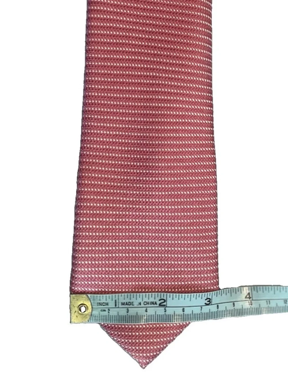 Michael Kors 100% Silk Pink with White Stripes Tie (3.25 in x 59.25 in)